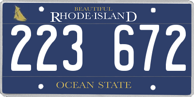 RI license plate 223672