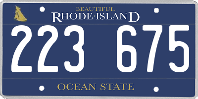 RI license plate 223675