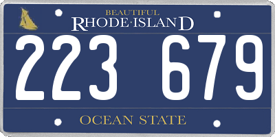RI license plate 223679