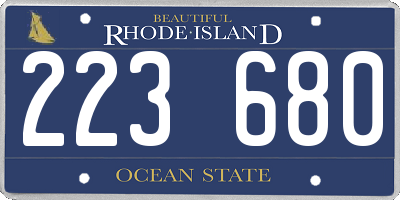 RI license plate 223680