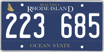 RI license plate 223685