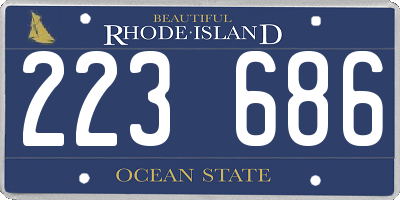 RI license plate 223686