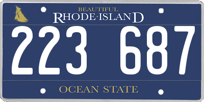 RI license plate 223687