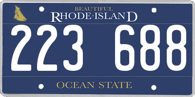 RI license plate 223688