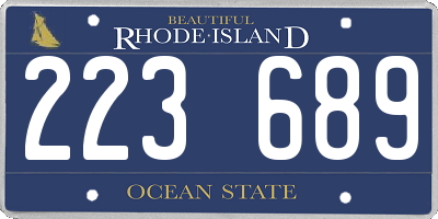 RI license plate 223689
