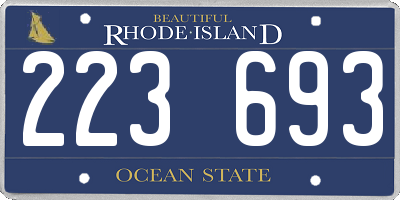 RI license plate 223693