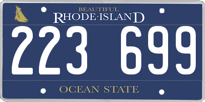 RI license plate 223699