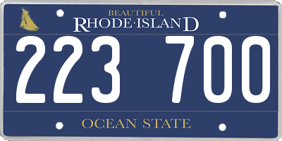 RI license plate 223700