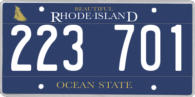 RI license plate 223701