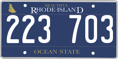 RI license plate 223703