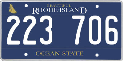 RI license plate 223706