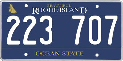 RI license plate 223707