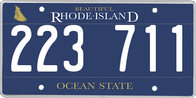 RI license plate 223711