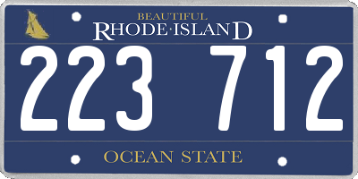 RI license plate 223712