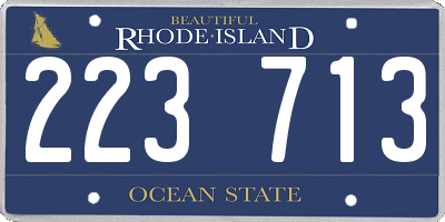 RI license plate 223713