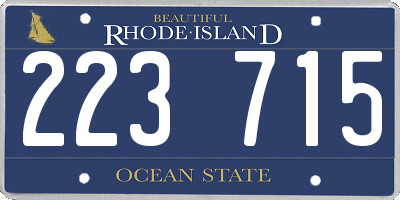 RI license plate 223715