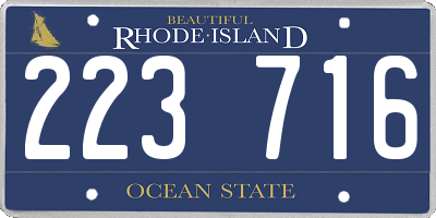 RI license plate 223716