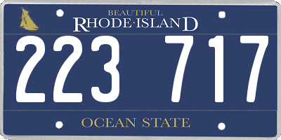 RI license plate 223717