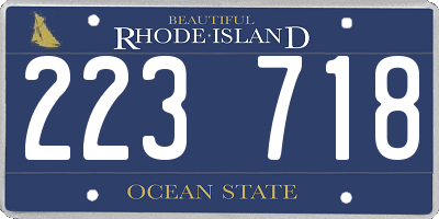 RI license plate 223718