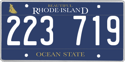 RI license plate 223719