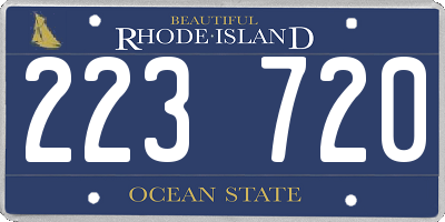 RI license plate 223720
