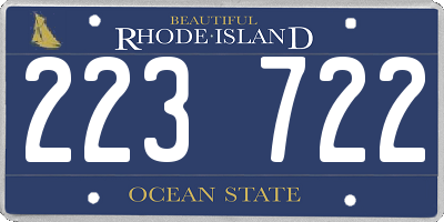 RI license plate 223722