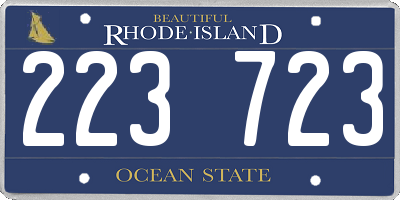 RI license plate 223723