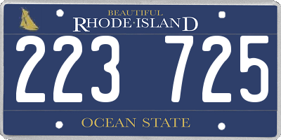 RI license plate 223725