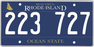 RI license plate 223727