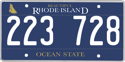 RI license plate 223728