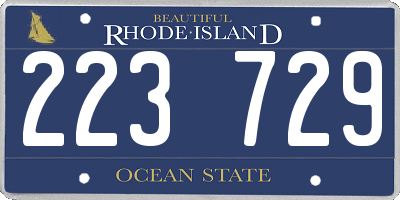 RI license plate 223729