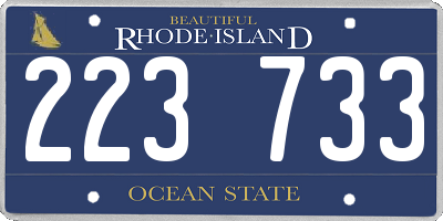 RI license plate 223733