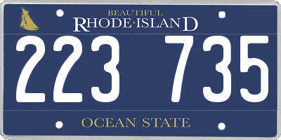 RI license plate 223735