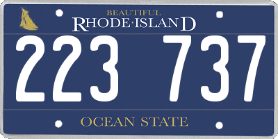 RI license plate 223737