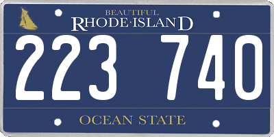 RI license plate 223740