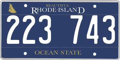 RI license plate 223743