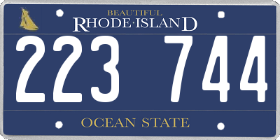RI license plate 223744