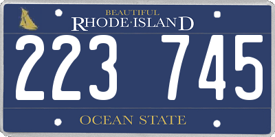 RI license plate 223745
