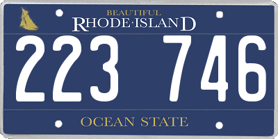 RI license plate 223746