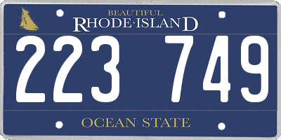 RI license plate 223749