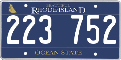 RI license plate 223752