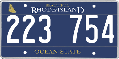 RI license plate 223754