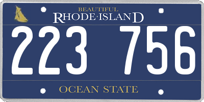 RI license plate 223756