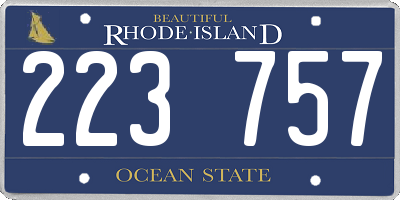 RI license plate 223757