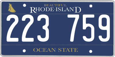 RI license plate 223759