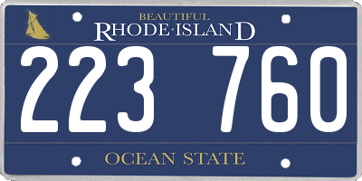 RI license plate 223760