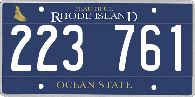 RI license plate 223761