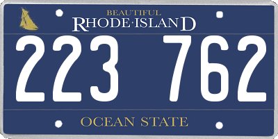 RI license plate 223762