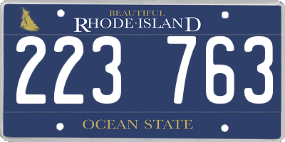 RI license plate 223763