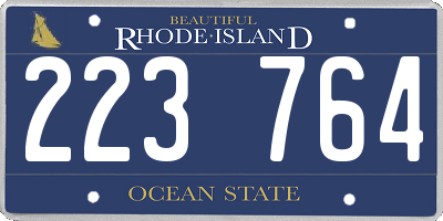 RI license plate 223764